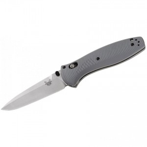Benchmade 580-2 Barrage AXIS Assisted Folding Knife 3.6" S30V Satin Plain Blade, Gray G10 Handles for Sale