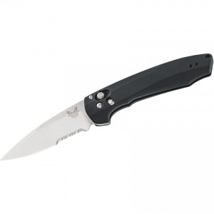 Benchmade 490S Arcane AXIS Assisted Flipper Knife 3.2" S90V Satin Combo Blade, Black Aluminum Handles Discounted