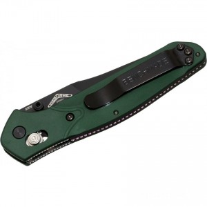 Benchmade Osborne Folding Knife 3.4" S30V Black Combo Blade, Green Aluminum Handles - 940SBK for Sale
