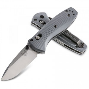 Benchmade 585-2 Mini Barrage AXIS Assisted Folding Knife 2.91" S30V Satin Plain Blade, Gray G10 Handles for Sale