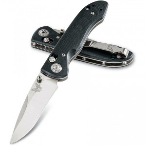 Benchmade Foray AXIS Folding Knife 3.24" S20CV Satin Plain Blade, Black G10 Handles - 698 for Sale