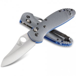 Benchmade Griptilian AXIS Lock Folding Knife 3.45" CPM-20CV Satin Sheepsfoot Plain Blade, Gray G10 Handles - 550-1 for Sale
