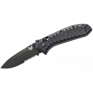 Benchmade 570SBK Presidio II Folding Knife 3.72" Black S30V Combo Blade, Milled Black Aluminum Handles for Sale