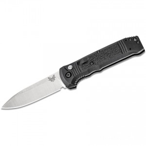 Benchmade 4400 Casbah AUTO Folding Knife 3.4" Satin S30V Drop Point Blade, Black Textured Grivory Handles for Sale