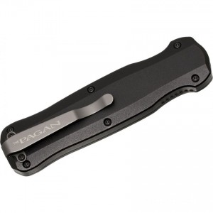 Benchmade Pagan AUTO OTF 3.96" Black Double Edge Blade, Aluminum Handles - 3320BK for Sale
