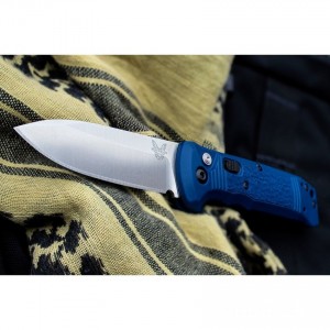 Benchmade 4400-1 Casbah AUTO Folding Knife 3.4" Satin S30V Drop Point Blade, Blue Textured Grivory Handles for Sale
