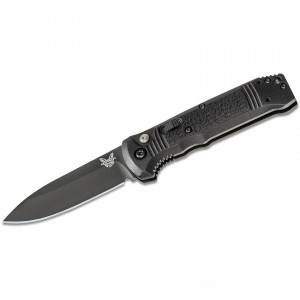 Benchmade Casbah AUTO Folding Knife 3.4" Black S30V Drop Point Blade, Black Textured Grivory Handles - 4400BK for Sale