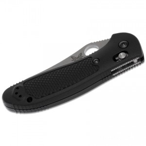 Benchmade Griptilian AXIS Lock Folding Knife 3.45" S30V Satin Flat Ground Sheepsfoot Plain Blade, Black Noryl GTX Handles - 550-S30V for Sale