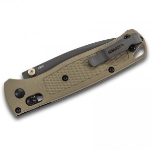 Benchmade Bugout AXIS Folding Knife 3.24" S30V Smoked Gray Combo Blade, Ranger Green Grivory Handles - 535SGRY-1 for Sale