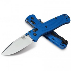 Limited Sale Benchmade 535 Bugout AXIS Folding Knife 3.24" S30V Satin Plain Blade, Blue Grivory Handles