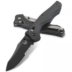 Genuine Benchmade Osborne Contego Folding Knife 3.98" CPM-M4 Black Plain Blade, G10 Handles - 810BK