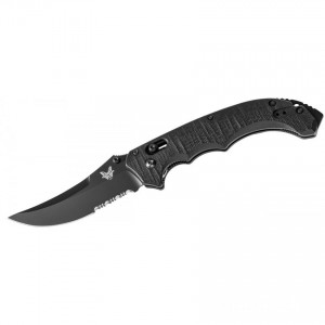 Limited Sale Benchmade Bedlam Folding Knife 3.95" Black Combo Blade, G10 Handles - 860SBK
