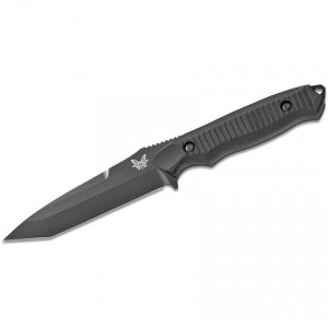 Genuine Benchmade Nimravus Tanto 4.5" BK1 Plain Blade, Black Aluminum Handles, Black Sheath - 141BK