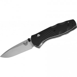 Genuine Benchmade 585 Mini-Barrage AXIS-Assisted Folding Knife 2.91" Satin Plain Blade, Black Valox Handles