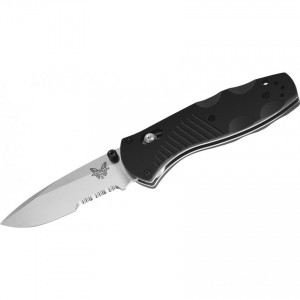 Limited Sale Benchmade 585S Mini-Barrage AXIS-Assisted Folding Knife 2.91" Satin Combo Blade, Black Valox Handles