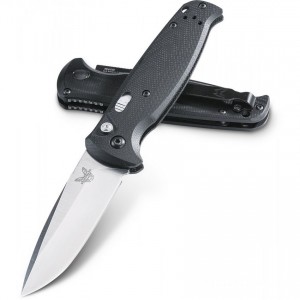 Limited Sale Benchmade 4300 CLA AUTO Folding Knife 3.4" Stonewash Plain Blade, Black G10 Handles