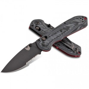 Limited Sale Benchmade Freek Folding Knife 3.6" Black Cerakoted CPM-M4 Combo Blade, Black/Gray G10 Handles - 560SBK-1
