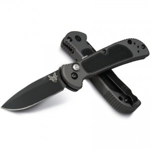 Limited Sale Benchmade 9750BK Mini Coalition AUTO Folding Knife 2.87" S30V Black Plain Blade, Gray Aluminum Handles with Black G10 Inlays