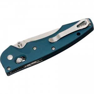 Clearance Benchmade Emissary 3.5 AXIS Assisted Folding Knife 3.45" S30V Satin Combo Blade, Aqua Blue Aluminum Handles - 477S-1