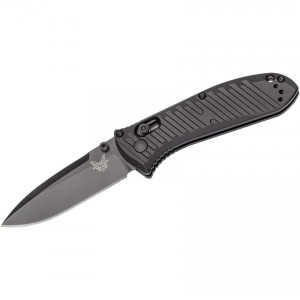 Clearance Benchmade Mini Presidio II Folding Knife 3.2" S30V Black Plain Blade, Milled Black Aluminum Handles - 575BK
